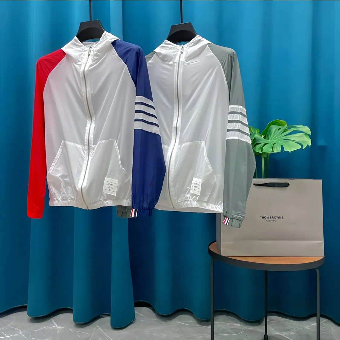 THOMBROWNE➡️ Classic Breathable ， ， ， ， ， 。 Premium uv 100， ， ， 。。 Classic ， 。 ！ ：White Gray Navy Blue Size：1/5